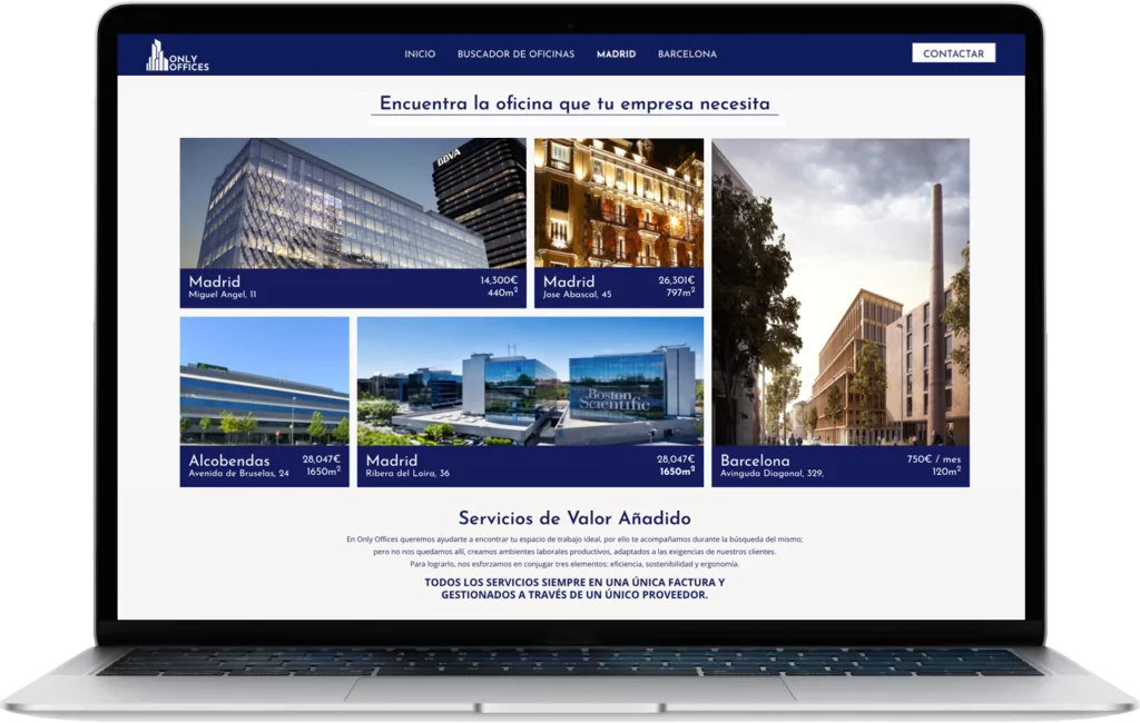 corporate website design in laptop